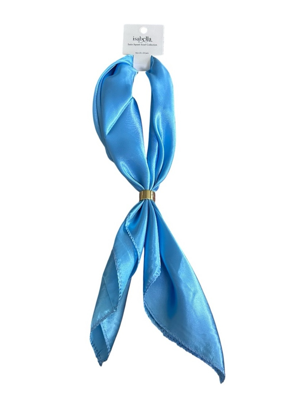 NWT Isabella New York Blue Satin Square Scarf | Neck Hair Purse Bag Tie 20x20
